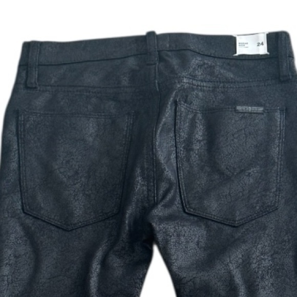 Hudson NICO Mid-Rise Super Skinny Black‎ Crackle Print Jeans Size 24 Crop Ankle - Picture 6 of 6
